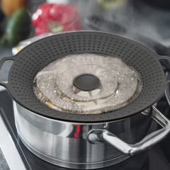 Silicone Boil-Over Spill Stopper Lid – 6” to 10.5” Universal Fit for Pots & Pans – Heat Resistant, Reusable & Dishwasher Safe – 12" Round – 1 or 2 Pack