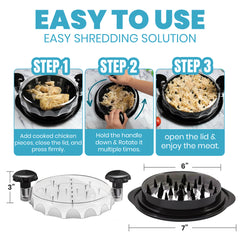 Anti-Slip Meat Shredder Tool for Chicken, Turkey & Veggies – Easy Twist & Pull Shredding Gadget with Ergonomic Handle – for Meal Prep, BBQ, Tacos & Gym Gains