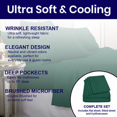 6-Piece: 2200 Series Egyptian Softness Microfiber Sheets – Ultra Soft, Cooling & Deep Pocket