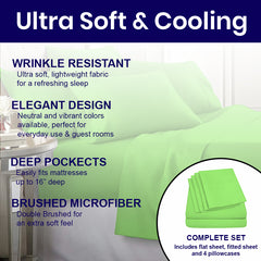 6-Piece: 2200 Series Egyptian Softness Microfiber Sheets – Ultra Soft, Cooling & Deep Pocket