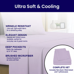 3-Piece: 1800 TC Bamboo Blend Twin Sheet Set – Double Brushed, Deep Pocket Fit