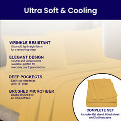 4-Piece: Premium Bamboo Sheets King/Cal King – Super Soft, Deep Pocket Fit