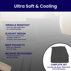4-Piece: Full Bamboo Sheet Set – Ultra Soft, Breathable & Wrinkle Resistant