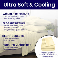 Ultra Soft Bamboo Blend Sheets 2200 TC – Deep Pocket Fit, Cool & Cozy All Year