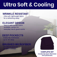 Ultra Soft Bamboo Blend Sheets 2200 TC – Deep Pocket Fit, Cool & Cozy All Year