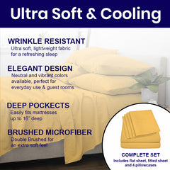 Ultra Soft Bamboo Blend Sheets 2200 TC – Deep Pocket Fit, Cool & Cozy All Year