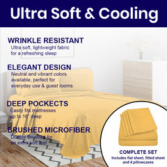 1800 TC Double Brushed Bamboo Blend Queen Bed Sheets – Dark Colors, Soft & Durable, Luxury Eco-Friendly Bedding Set