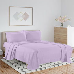 1800 TC Queen Bamboo Blend Sheets – Double Brushed, Light Colors, Cozy & Cool
