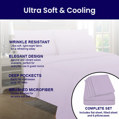 1800 TC King & California King Bamboo Sheets – Double Brushed, Soft, Breathable & Durable