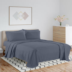 1800 TC Queen Bamboo Blend Sheets – Double Brushed, Light Colors, Cozy & Cool