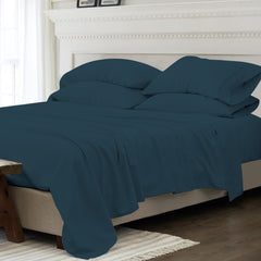 Super Soft Bamboo Blend Bed Sheets – 1800 TC, Cooling Vibe, Deep Pocket Queen Sheet Set for Chill Sleep