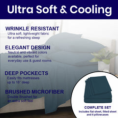 Ultra Soft Bamboo Blend Sheets 2200 TC – Deep Pocket Fit, Cool & Cozy All Year