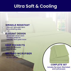1800 TC King & California King Bamboo Sheets – Double Brushed, Soft, Breathable & Durable