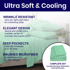 Ultra Soft Bamboo Blend Sheets 2200 TC – Deep Pocket Fit, Cool & Cozy All Year