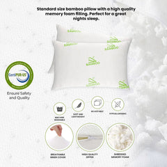 2-Pack: Ultimate Memory Foam Pillows in Bamboo, CBD, Copper, or Lavender – Cooling, Hypoallergenic, Neck Support – For Back, Side, and Stomach Sleepers – Queen & King