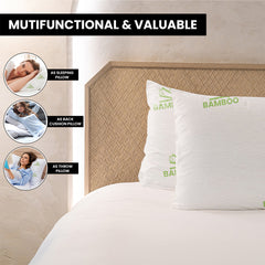 2-Pack: Ultimate Memory Foam Pillows in Bamboo, CBD, Copper, or Lavender – Cooling, Hypoallergenic, Neck Support – For Back, Side, and Stomach Sleepers – Queen & King