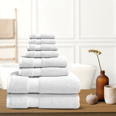 8-Piece 100% Cotton Towel Set – Ultra-Soft, Absorbent & Fade-Resistant Bath Towels | Includes Bath, Hand & Wash Towels – Hotel Spa Quality for Home, Dorm, or Guest Use