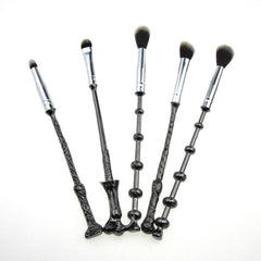Wizard-Inspired Makeup Brush Set, Wand Style Cosmetic Brushes with Soft Bristles, Aesthetic Face & Eye Makeup Brushes, Fantasy-Inspired Gift Set for Makeup Lovers