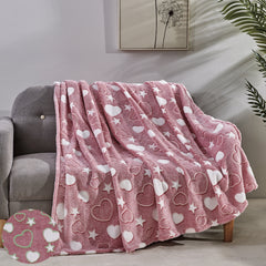 Glow In The Dark Fleece Blanket – Ultra Soft Micro Plush 50" x 60" Throw for Kids, Teens & Bedrooms – Lightweight, Cozy, Machine Washable Blanket for Bed, Couch & Dorm
