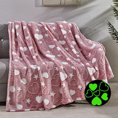 Glow In The Dark Fleece Blanket – Ultra Soft Micro Plush 50" x 60" Throw for Kids, Teens & Bedrooms – Lightweight, Cozy, Machine Washable Blanket for Bed, Couch & Dorm