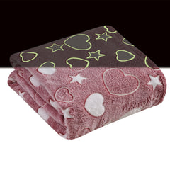 Glow In The Dark Fleece Blanket – Ultra Soft Micro Plush 50" x 60" Throw for Kids, Teens & Bedrooms – Lightweight, Cozy, Machine Washable Blanket for Bed, Couch & Dorm