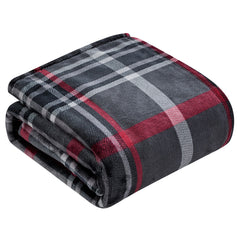 Home Décor Midnight Plaid Throw Blanket 50 x 60 Inches – Cozy Fleece Blanket for Couch, Sofa & Bed – Soft Decorative Throw for Chilly Nights