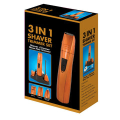 3-in-1 Shaver & Trimmer Set – Copper Finish – Cordless Micro Shaver, Beard, Mustache & Nose Hair Trimmer for Men – Precision Grooming Kit