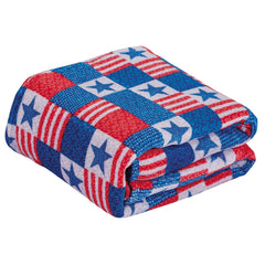 Ultra Soft Cozy Patriotic Patchwork Micro Plush Throw Blanket – 50" x 60" Lightweight Cozy Blanket for Couch, Bed & Travel – Warm, Durable, Machine Washable Gift for Family & Friends