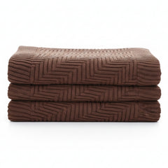 Luxury Acrylic Knitted Throw Blanket 50 x 60 Inches – Heavyweight Soft Woven Throw for Couch & Sofa – Cozy All-Season Decorative Blanket, Chocolate Brown