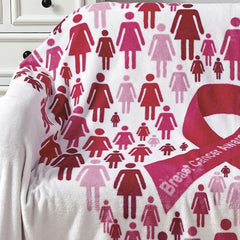 Ultra Soft Plush Throw Blanket 50" x 70" – Cozy, Lightweight All-Season Blanket – Cancer Awareness Inspired Design, Machine Washable, Perfect Gift of Comfort