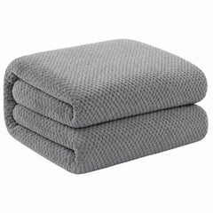 Micro Plush Popcorn Blanket Twin Size – Soft 100% Polyester Lightweight Bed Blanket with Textured Popcorn Design, Cozy All-Season Blanket for Bed, Couch & Guest Room, 66 x 86 Inches, Gray, Navy or Taupe