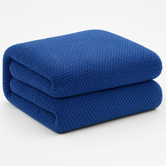 Micro Plush Popcorn Blanket Twin Size – Soft 100% Polyester Lightweight Bed Blanket with Textured Popcorn Design, Cozy All-Season Blanket for Bed, Couch & Guest Room, 66 x 86 Inches, Gray, Navy or Taupe