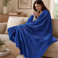 Micro Plush Popcorn Blanket Twin Size – Soft 100% Polyester Lightweight Bed Blanket with Textured Popcorn Design, Cozy All-Season Blanket for Bed, Couch & Guest Room, 66 x 86 Inches, Gray, Navy or Taupe