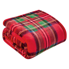 Classic Red Plaid Throw Blanket – 100% Polyester Soft Lightweight Decorative Blanket for Couch, Sofa & Bed, Machine Washable Cozy Throw, Rustic Plaid Design, 50 x 60 Inches