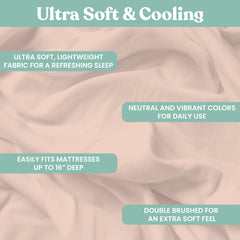 Lightweight Microfiber Bed Sheet Set – 6-Piece Ultra-Soft Wrinkle-Free Sheets with Deep Pockets & Pillowcases – Full, Queen, King & California King