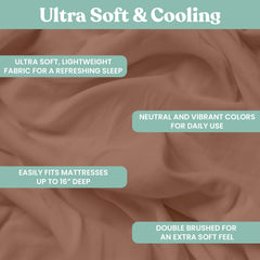 Lightweight Microfiber Bed Sheet Set – 6-Piece Ultra-Soft Wrinkle-Free Sheets with Deep Pockets & Pillowcases – Full, Queen, King & California King