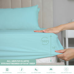 Lightweight Microfiber Bed Sheet Set – 6-Piece Ultra-Soft Wrinkle-Free Sheets with Deep Pockets & Pillowcases – Full, Queen, King & California King