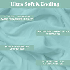 Lightweight Microfiber Bed Sheet Set – 6-Piece Ultra-Soft Wrinkle-Free Sheets with Deep Pockets & Pillowcases – Full, Queen, King & California King