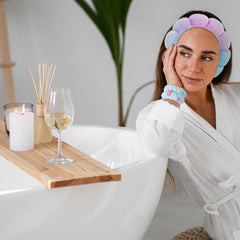 3-Pack Fluffy Spa Headband & Wristband Set – Cute Bubble Design for Face Washing, Skincare Routine, Makeup