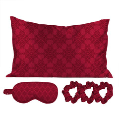 5-Piece Satin Sleep Set – Pillowcase, Eye Mask & 3 Scrunchies – Silky Soft for Skin & Hair, Frizz Control, Beauty Sleep Essential – Anti-Breakage & Light Blocking