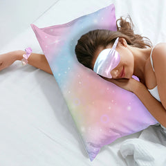 5-Piece Satin Sleep Set – Pillowcase, Eye Mask & 3 Scrunchies – Silky Soft for Skin & Hair, Frizz Control, Beauty Sleep Essential – Anti-Breakage & Light Blocking