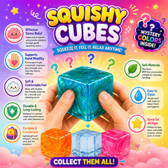 3-Pack Viral Squishy Stress Balls – Butter, Dumpling or Cube Fidget Toys - Mystery Colors – Soft Sensory Squeeze Toys for Anxiety Relief, ADHD Focus, Desk & Travel