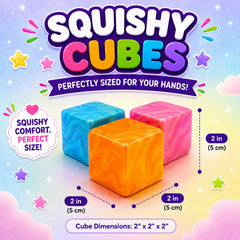 3-Pack Viral Squishy Stress Balls – Butter, Dumpling or Cube Fidget Toys - Mystery Colors – Soft Sensory Squeeze Toys for Anxiety Relief, ADHD Focus, Desk & Travel