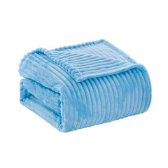 Oversized Ribbed Corduroy Plush Blanket – Reversible Striata Lined All-Season Cozy Throw for Bed & Couch, 100% Polyester, Queen or King