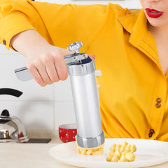 Cookie Press Gun with 20 Discs & 4 Icing Nozzles – All-in-One Baking Kit for Cookies, Churros & Cupcakes – Dishwasher Safe