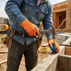 High-Visibility Work Gloves – Cold Weather Grip Gloves with Textured Latex Coating – Heavy Duty Winter Gloves for Construction, Gardening & Outdoor Work