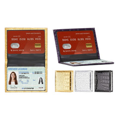 2-Pack Bling PU Leather Card Holder Wallet – Glitter Passport & Credit Card Organizer for Travel Documents, ID Cards, Health Records & Business Cards, Stylish Protective Holder
