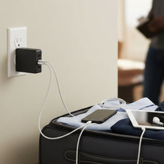 40W USB Wall Charger 4-Port Charging Station – Fast Multi USB Charger Block for iPhone, Android, Tablets & Devices – Foldable Plug Travel Charger