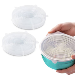 Reusable Stretch Silicone Food Lids – 6 or 12 Pack Airtight Covers for Bowls, Cups, Cans & Fruit – BPA-Free, Leak-Proof, Microwave & Dishwasher Safe – Transparent
