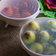 Reusable Stretch Silicone Food Lids – 6 or 12 Pack Airtight Covers for Bowls, Cups, Cans & Fruit – BPA-Free, Leak-Proof, Microwave & Dishwasher Safe – Transparent